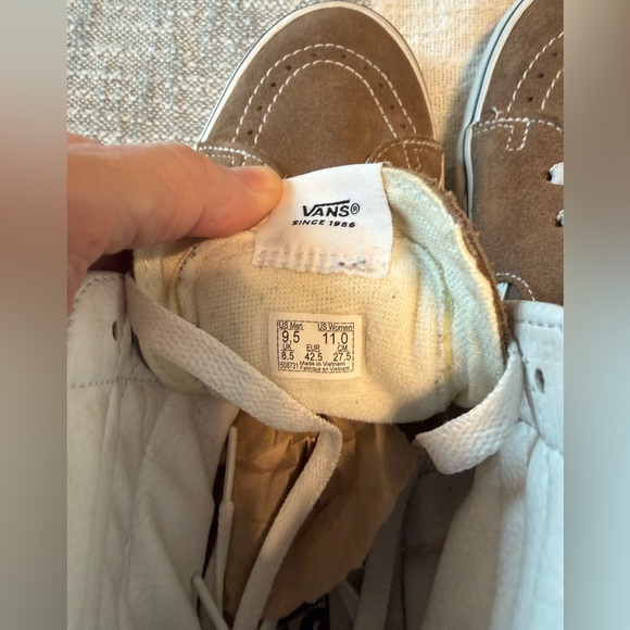 VANS Sk8 High Top Brown Suede Lace Up Sneakers Walnut Color Mens SZ 9.5 Unisex - Picture 6 of 7